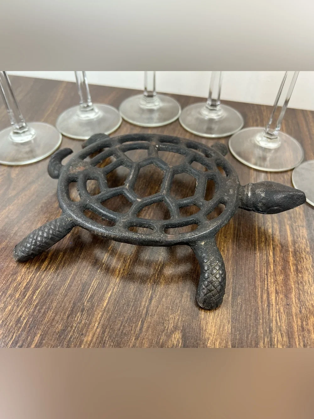 Vintage 1970s-80s Cast Iron Turtle Trivet Kitchen Hot Pot Holder 🐢
